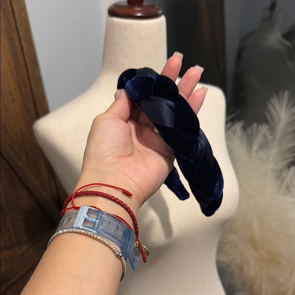 Elegant Navy Braided Headband